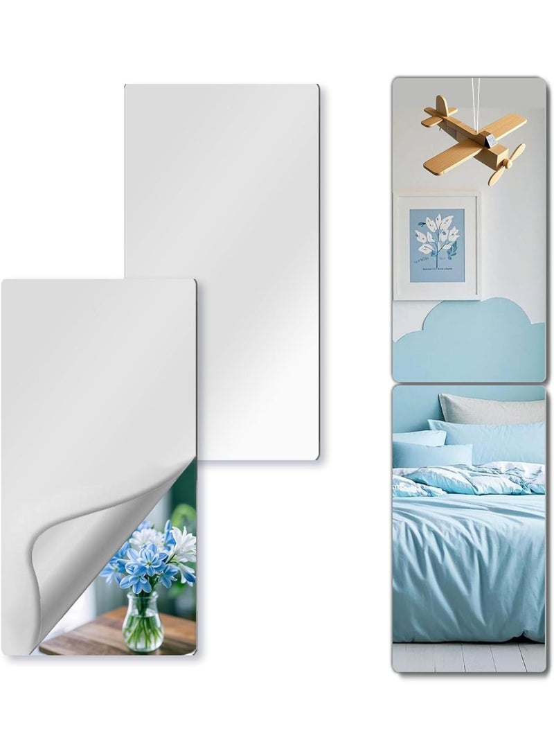 ملصقات مرايا جدارية آمنة للأطفال - عبوة من قطعتين - مرايا خفيفة الوزن وغير قابلة للكسر للأطفال الصغار للاستخدام الزخرفي والتعليمي - Image 1